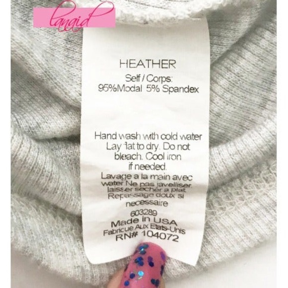 Anthro HEATHER Open Cropped Back Ribbed Zipper Edgy Oversized Grey Tee Blouse S - Picture 7 of 8